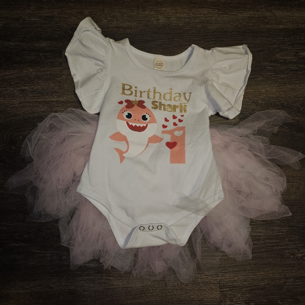 Baby Girl 1st Birthday Cake Smash Outfits Birthday Romper & Tutu and Headband